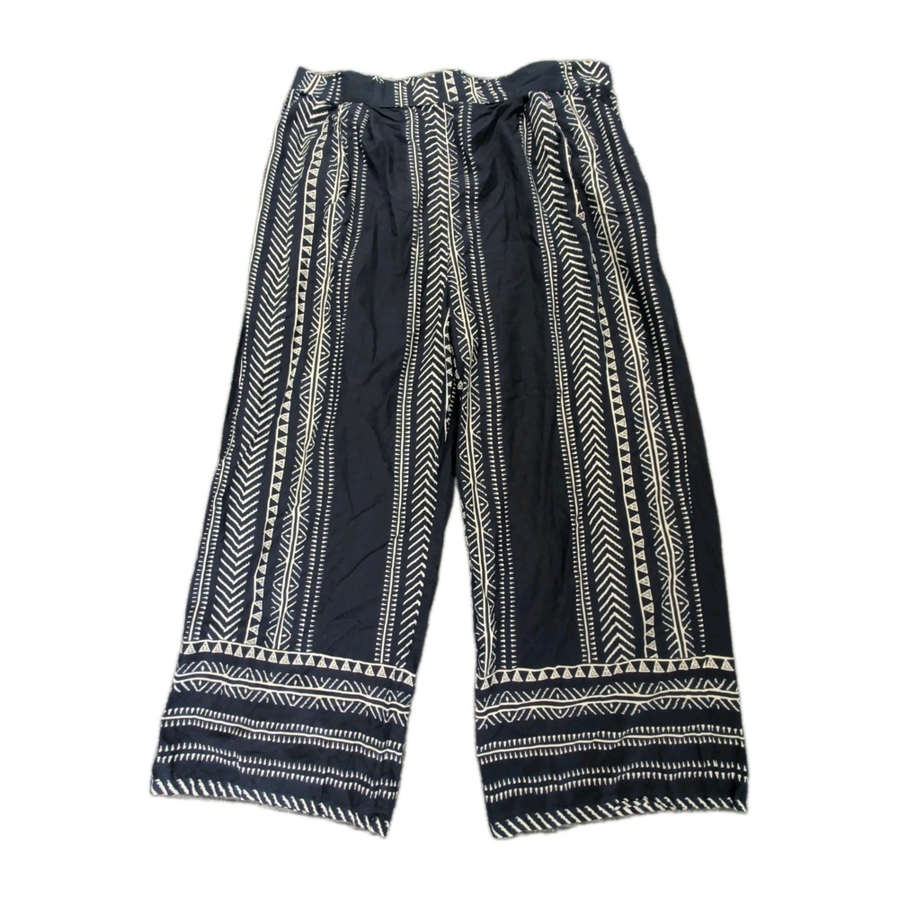 Dalin Wide Leg Pull On Pants Womens 3X Blue Lightweight Cotton Boho Beach